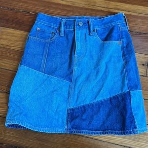 Anthropologie Levi’s patchwork denim skirt. Size 25 new without tags.